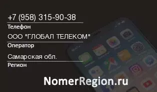 Кто звонил с 9583159038 - регион и оператор